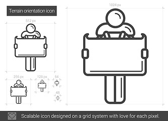 Image showing Terrain orientation line icon.