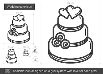 Image showing Wedding cake line icon.