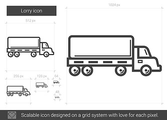 Image showing Lorry line icon.
