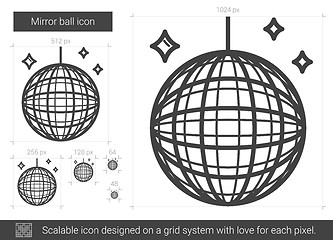 Image showing Mirror ball line icon.