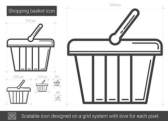 Image showing Shopping basket line icon.