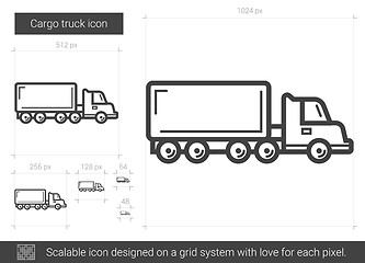 Image showing Cargo truck line icon.