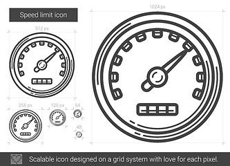 Image showing Speed limit line icon.