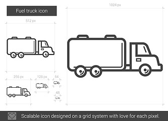 Image showing Fuel truck line icon.