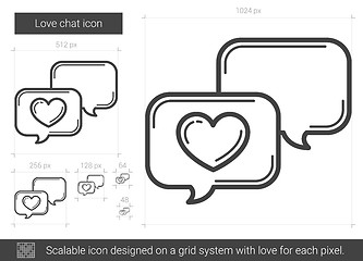 Image showing Love chat line icon.