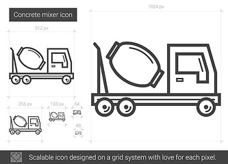 Image showing Concrete mixer line icon.