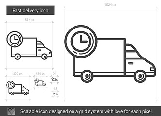 Image showing Fast delivery line icon.