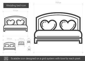 Image showing Wedding bed line icon.