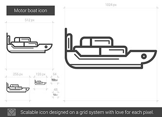 Image showing Motor boat line icon.