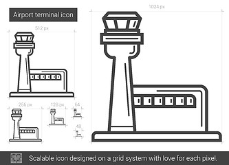 Image showing Airport terminal line icon.