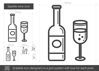 Image showing Sparkle wine line icon.