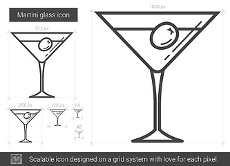 Image showing Martini glass line icon.