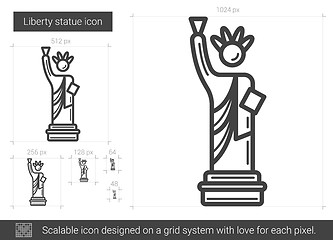 Image showing Liberty statue line icon.