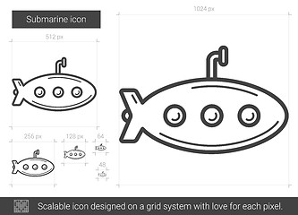 Image showing Submarine line icon.