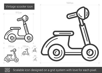 Image showing Vintage scooter line icon.