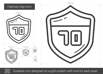 Image showing Highway sign line icon.