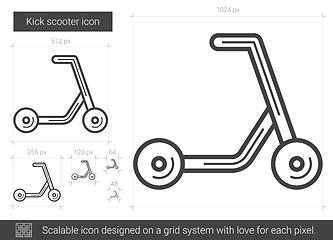 Image showing Kick scooter line icon.