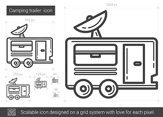 Image showing Camping trailer line icon.