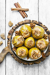 Image showing baked apples stuffed nuts