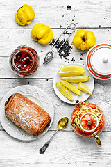 Image showing Pastry puff with jam of quince