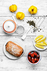 Image showing Pastry puff with jam of quince