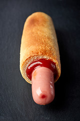 Image showing Hotdog with ketchup