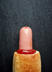 Image showing Hotdog with ketchup