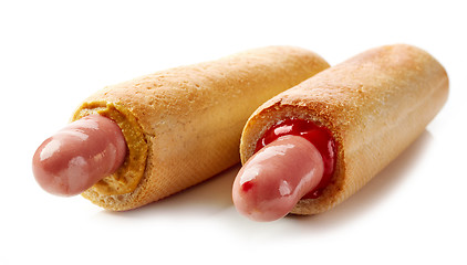 Image showing Two hotdogs on white background