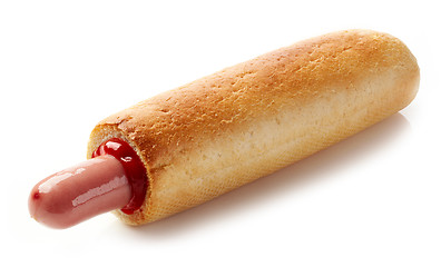 Image showing Hotdog with ketchup