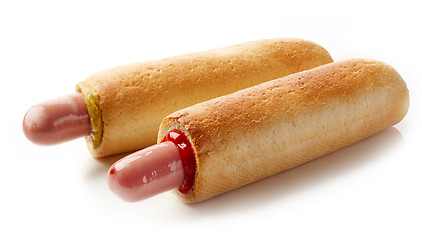 Image showing Two hotdogs on white background