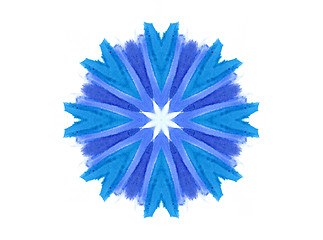 Image showing Abstract blue concentric shape