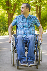 Image showing young man in wheelchair