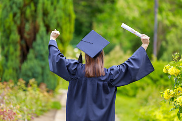 Image showing Young woman graduation day images of graduates are celebrating g