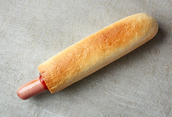 Image showing Hotdog with ketchup