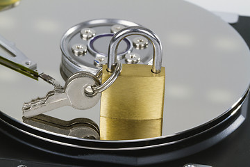 Image showing Harddrive with padlock