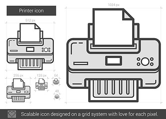 Image showing Printer line icon.