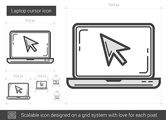 Image showing Laptop cursor line icon.