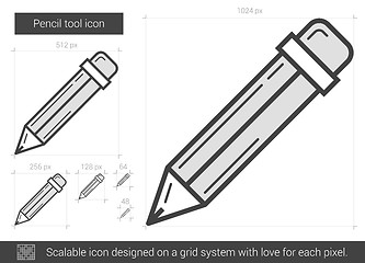 Image showing Pencil tool line icon.