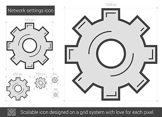 Image showing Network settings line icon.