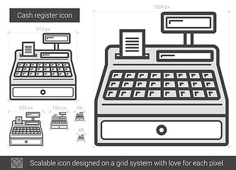 Image showing Cash register line icon.