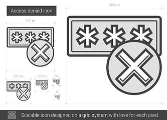 Image showing Access denied line icon.