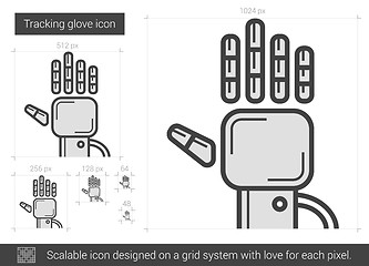 Image showing Tracking glove line icon.