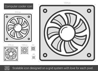 Image showing Computer cooler line icon.