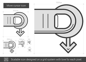 Image showing Move cursor line icon.