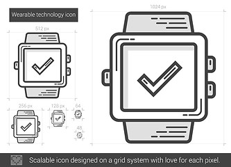 Image showing Wearable technology line icon.