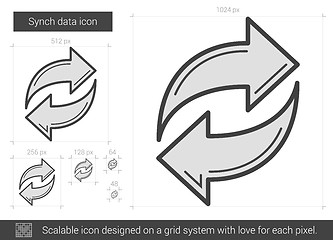 Image showing Synch data line icon.