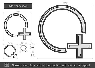 Image showing Add shape line icon.