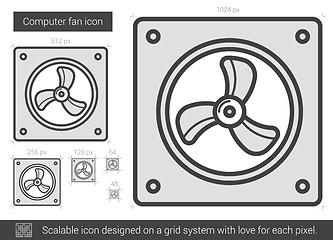 Image showing Computer fan line icon.