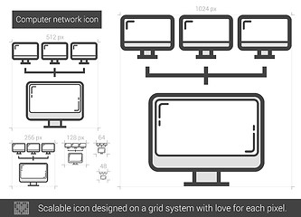 Image showing Computer network line icon.