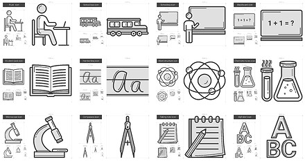 Image showing Education line icon set.